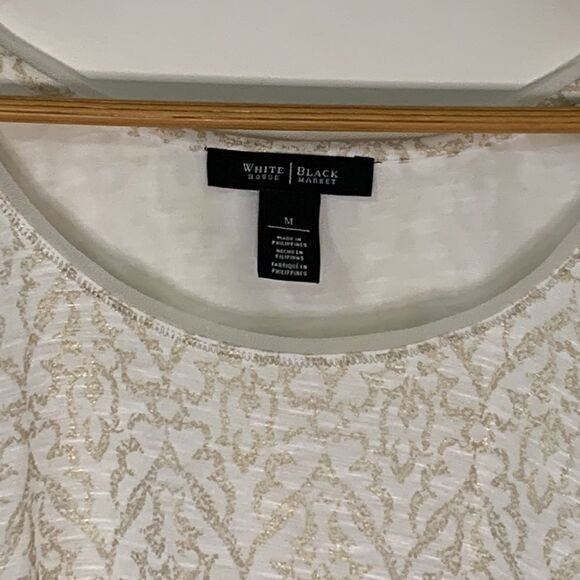 White House Black Market Women's Split Back Sleeveless Blouse Layered M - Picture 2 of 4